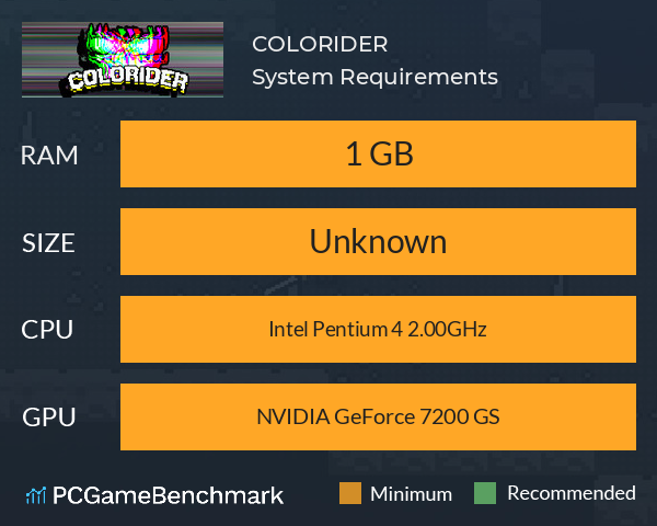 COLORIDER System Requirements PC Graph - Can I Run COLORIDER