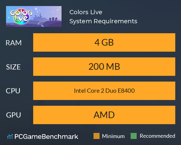 Colors Live System Requirements PC Graph - Can I Run Colors Live