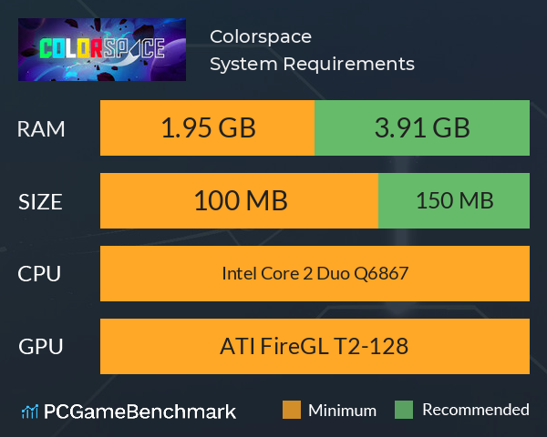 Colorspace System Requirements PC Graph - Can I Run Colorspace