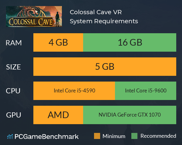 Colossal Cave VR System Requirements PC Graph - Can I Run Colossal Cave VR