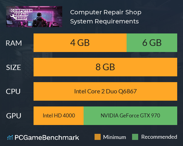Computer Repair Shop System Requirements PC Graph - Can I Run Computer Repair Shop