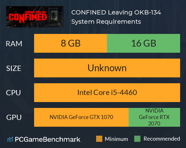 CONFINED: Leaving OKB-134 System Requirements PC Graph - Can I Run CONFINED: Leaving OKB-134