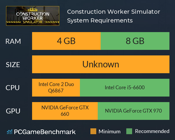 Construction Worker Simulator System Requirements PC Graph - Can I Run Construction Worker Simulator