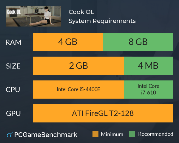 Cook OL System Requirements PC Graph - Can I Run Cook OL