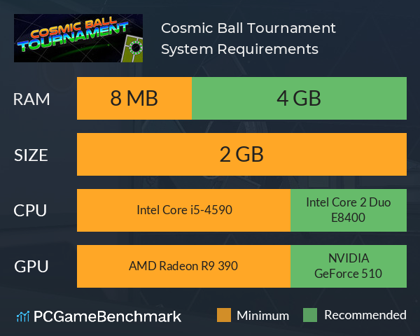 Cosmic Ball Tournament System Requirements PC Graph - Can I Run Cosmic Ball Tournament