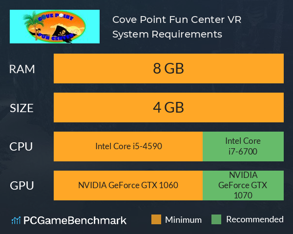 Cove Point Fun Center VR System Requirements PC Graph - Can I Run Cove Point Fun Center VR