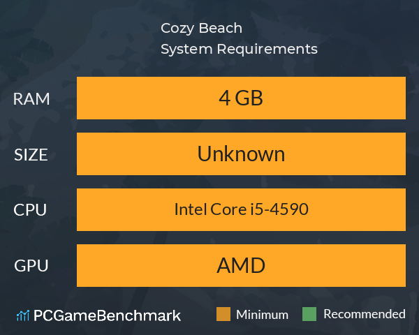 Cozy Beach System Requirements PC Graph - Can I Run Cozy Beach