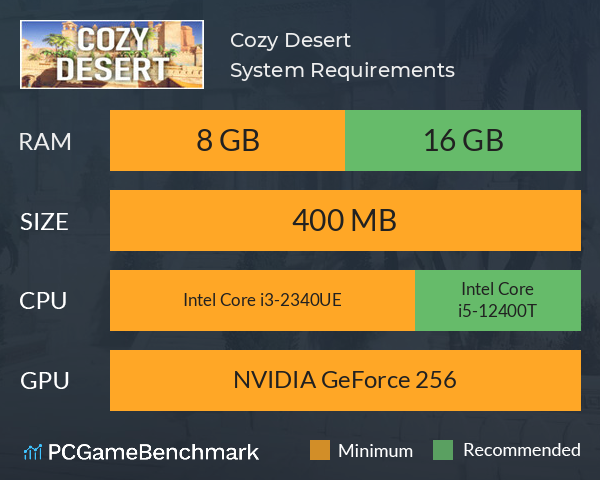 Cozy Desert System Requirements PC Graph - Can I Run Cozy Desert