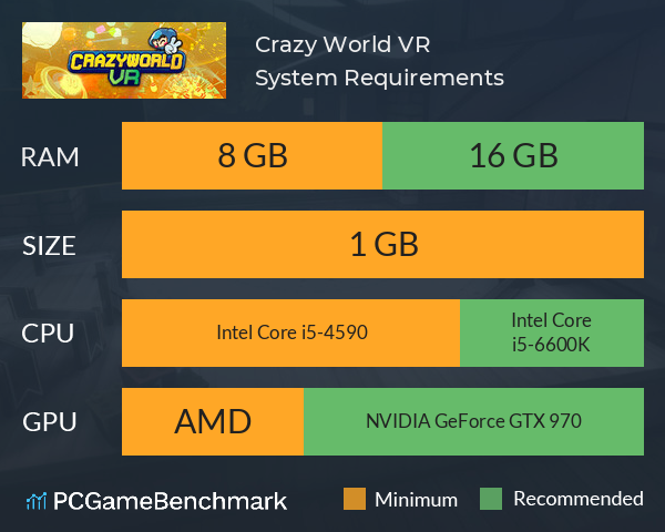 Crazy World VR System Requirements PC Graph - Can I Run Crazy World VR