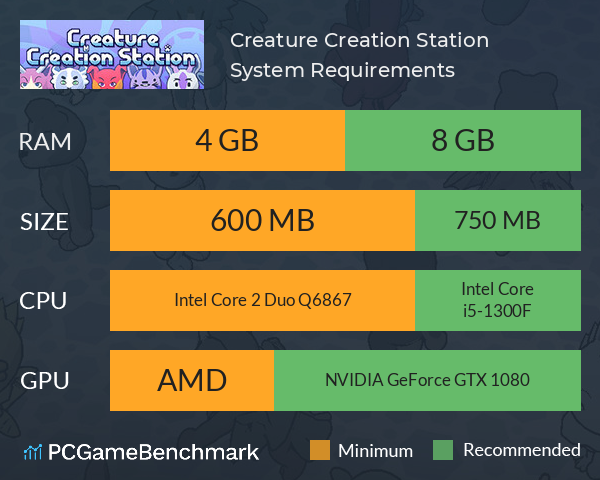 Creature Creation Station System Requirements PC Graph - Can I Run Creature Creation Station