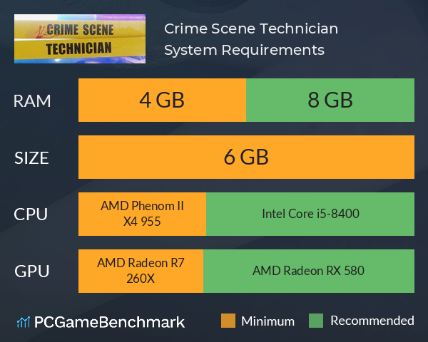 Crime Scene Technician System Requirements PC Graph - Can I Run Crime Scene Technician