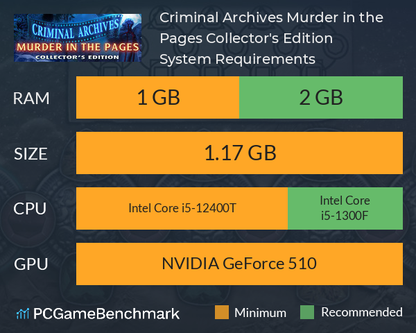 Criminal Archives: Murder in the Pages Collector's Edition System Requirements PC Graph - Can I Run Criminal Archives: Murder in the Pages Collector's Edition