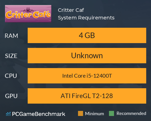 Critter Café System Requirements PC Graph - Can I Run Critter Café