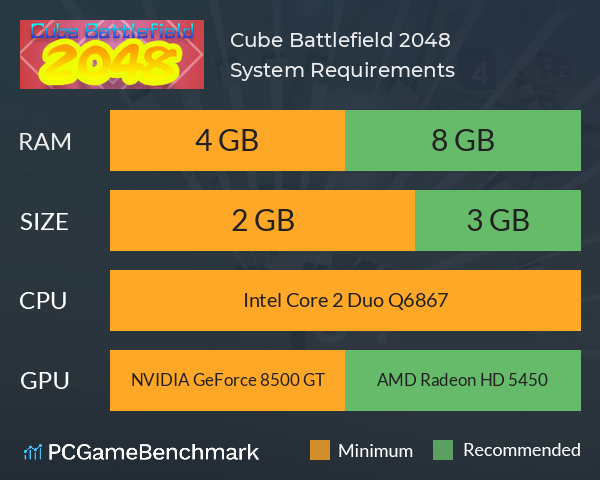 Cube Battlefield: 2048 System Requirements PC Graph - Can I Run Cube Battlefield: 2048