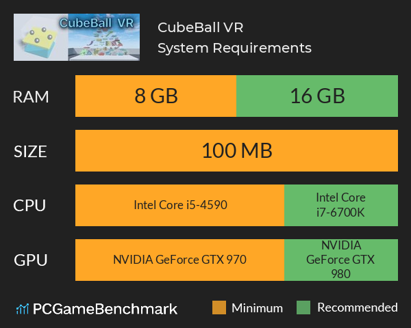 CubeBall VR System Requirements PC Graph - Can I Run CubeBall VR