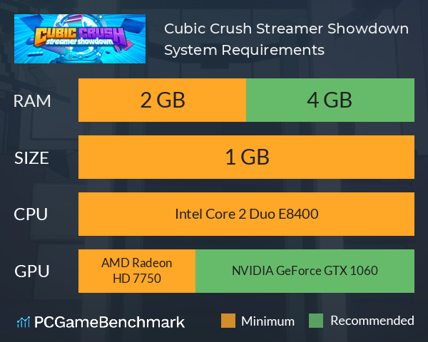 Cubic Crush Streamer Showdown System Requirements PC Graph - Can I Run Cubic Crush Streamer Showdown