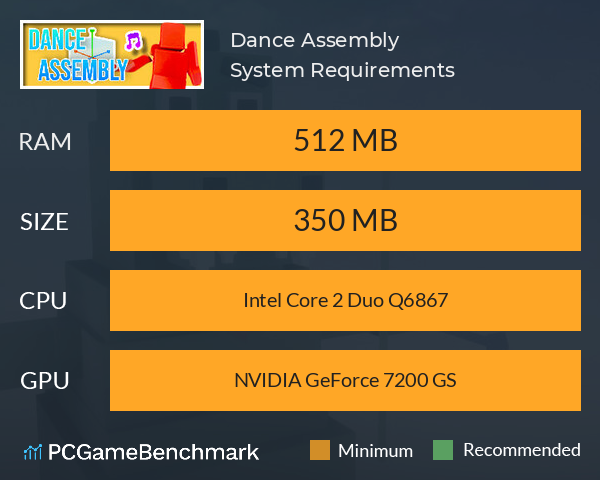 Dance Assembly System Requirements PC Graph - Can I Run Dance Assembly