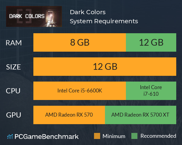 Dark Colors System Requirements PC Graph - Can I Run Dark Colors