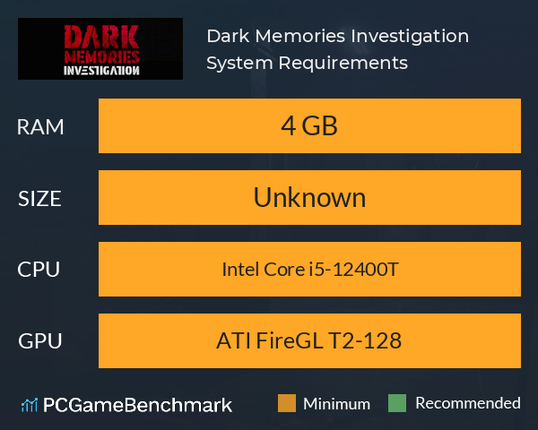 Dark Memories: Investigation System Requirements PC Graph - Can I Run Dark Memories: Investigation