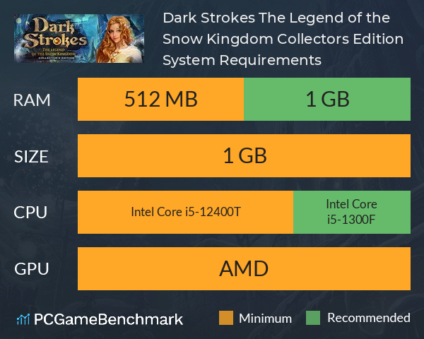 Dark Strokes: The Legend of the Snow Kingdom Collector’s Edition System Requirements PC Graph - Can I Run Dark Strokes: The Legend of the Snow Kingdom Collector’s Edition