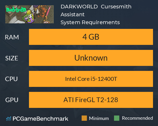 DARKWORLD : Cursesmith Assistant System Requirements PC Graph - Can I Run DARKWORLD : Cursesmith Assistant