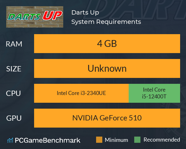 Darts Up System Requirements PC Graph - Can I Run Darts Up