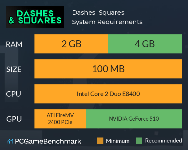 Dashes & Squares System Requirements PC Graph - Can I Run Dashes & Squares