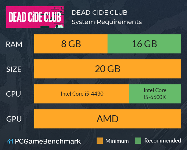 DEAD CIDE CLUB System Requirements PC Graph - Can I Run DEAD CIDE CLUB