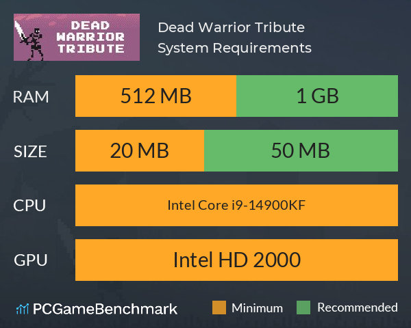 Dead Warrior Tribute System Requirements PC Graph - Can I Run Dead Warrior Tribute