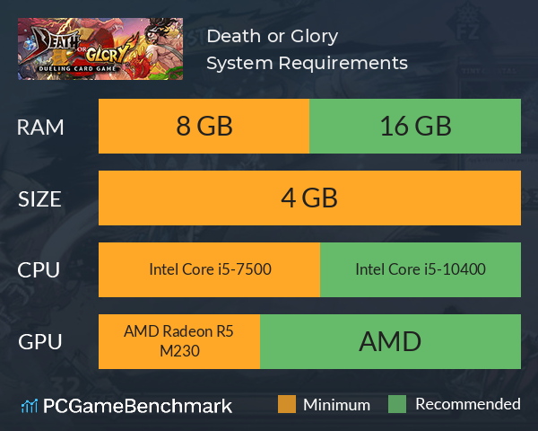 Death or Glory System Requirements PC Graph - Can I Run Death or Glory