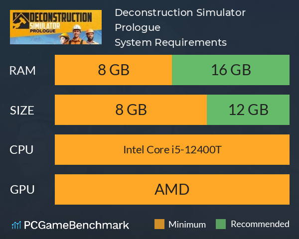 Deconstruction Simulator: Prologue System Requirements PC Graph - Can I Run Deconstruction Simulator: Prologue