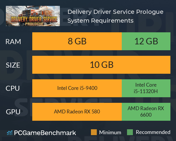 Delivery Driver Service: Prologue System Requirements PC Graph - Can I Run Delivery Driver Service: Prologue