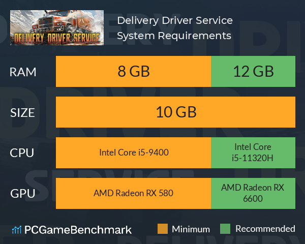 Delivery Driver Service System Requirements PC Graph - Can I Run Delivery Driver Service