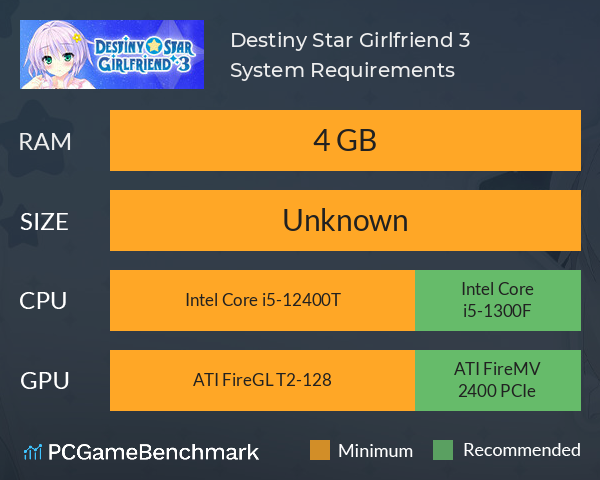 Destiny Star Girlfriend 3 System Requirements PC Graph - Can I Run Destiny Star Girlfriend 3