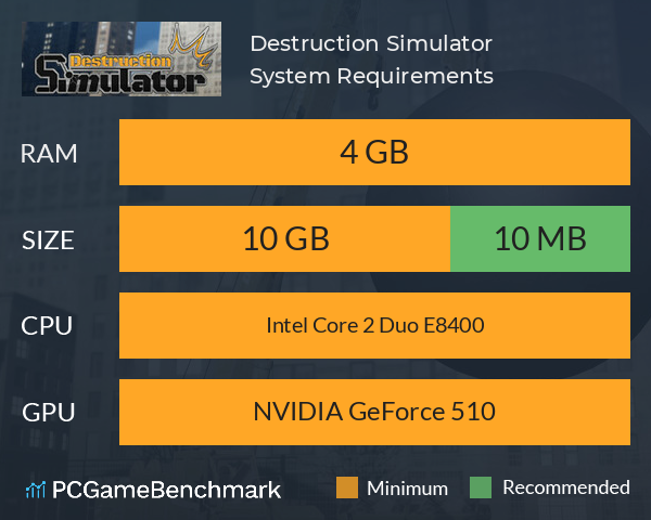 Destruction Simulator System Requirements PC Graph - Can I Run Destruction Simulator