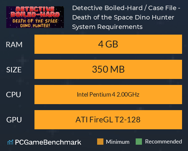 Detective Boiled-Hard / Case File - Death of the Space Dino Hunter System Requirements PC Graph - Can I Run Detective Boiled-Hard / Case File - Death of the Space Dino Hunter