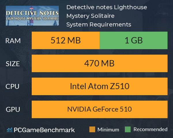 Detective notes. Lighthouse Mystery Solitaire System Requirements PC Graph - Can I Run Detective notes. Lighthouse Mystery Solitaire