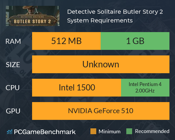 Detective Solitaire. Butler Story 2 System Requirements PC Graph - Can I Run Detective Solitaire. Butler Story 2