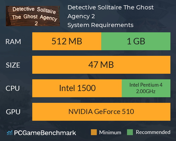 Detective Solitaire The Ghost Agency 2 System Requirements PC Graph - Can I Run Detective Solitaire The Ghost Agency 2