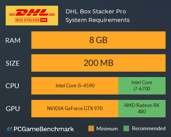 DHL Box Stacker Pro System Requirements PC Graph - Can I Run DHL Box Stacker Pro