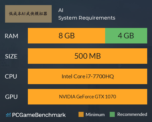 低成本AI武侠模拟器 System Requirements PC Graph - Can I Run 低成本AI武侠模拟器