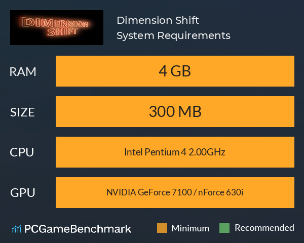 Dimension Shift System Requirements PC Graph - Can I Run Dimension Shift