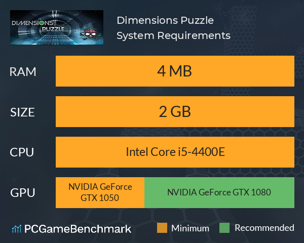 Dimensions Puzzle System Requirements PC Graph - Can I Run Dimensions Puzzle