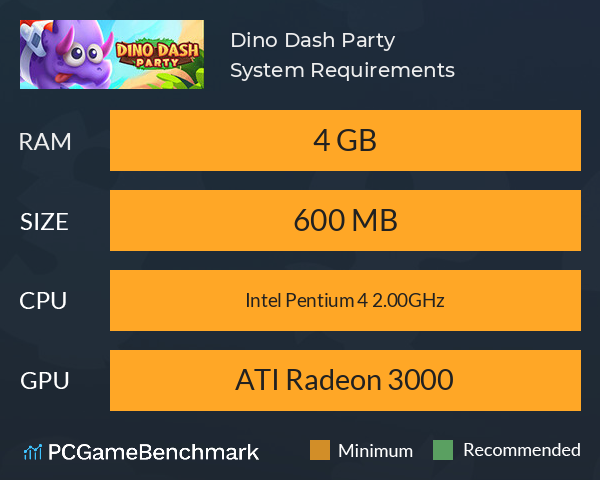 Dino Dash Party System Requirements PC Graph - Can I Run Dino Dash Party