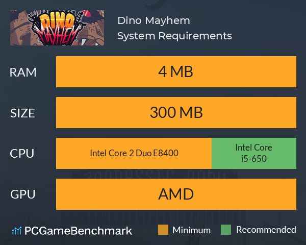 Dino Mayhem System Requirements PC Graph - Can I Run Dino Mayhem