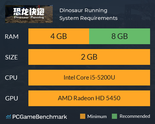 Dinosaur Running（恐龙快跑） System Requirements PC Graph - Can I Run Dinosaur Running（恐龙快跑）