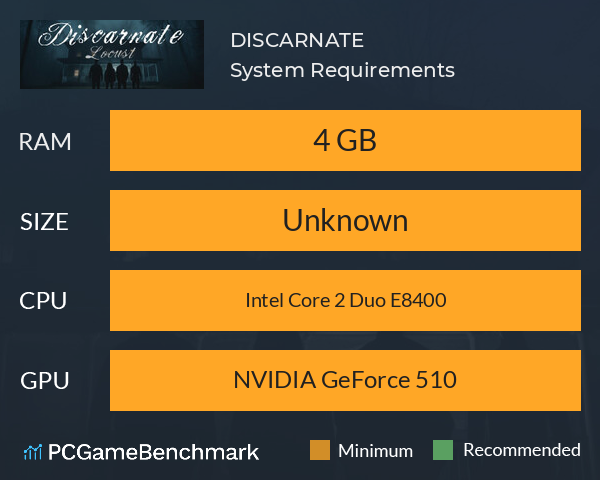 DISCARNATE System Requirements PC Graph - Can I Run DISCARNATE