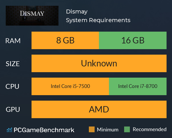 Dismay System Requirements PC Graph - Can I Run Dismay