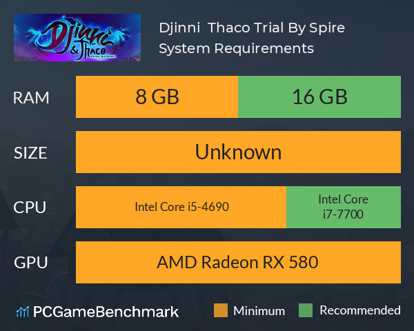 Djinni & Thaco: Trial By Spire System Requirements PC Graph - Can I Run Djinni & Thaco: Trial By Spire