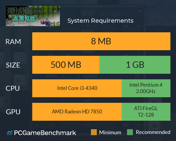 东周拟战 System Requirements PC Graph - Can I Run 东周拟战